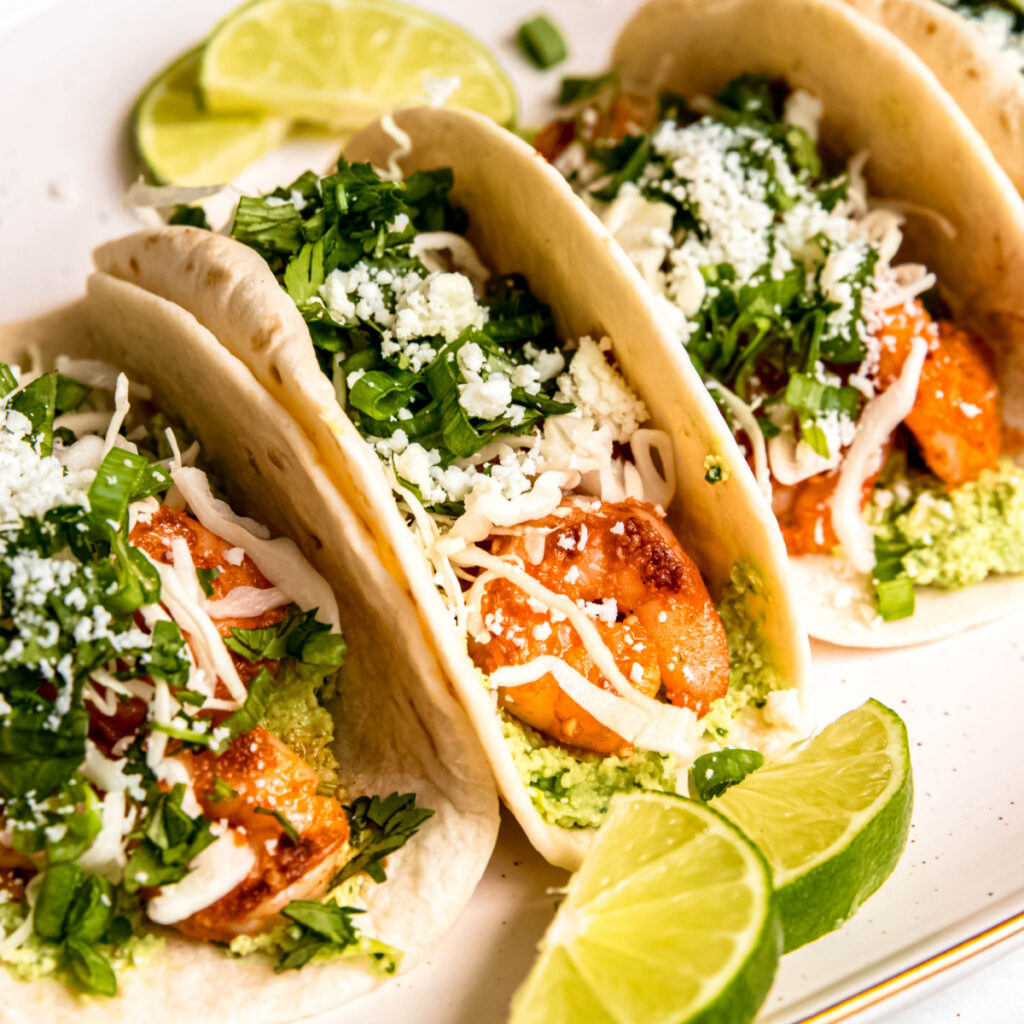 Edamame Shrimp Tacos featured