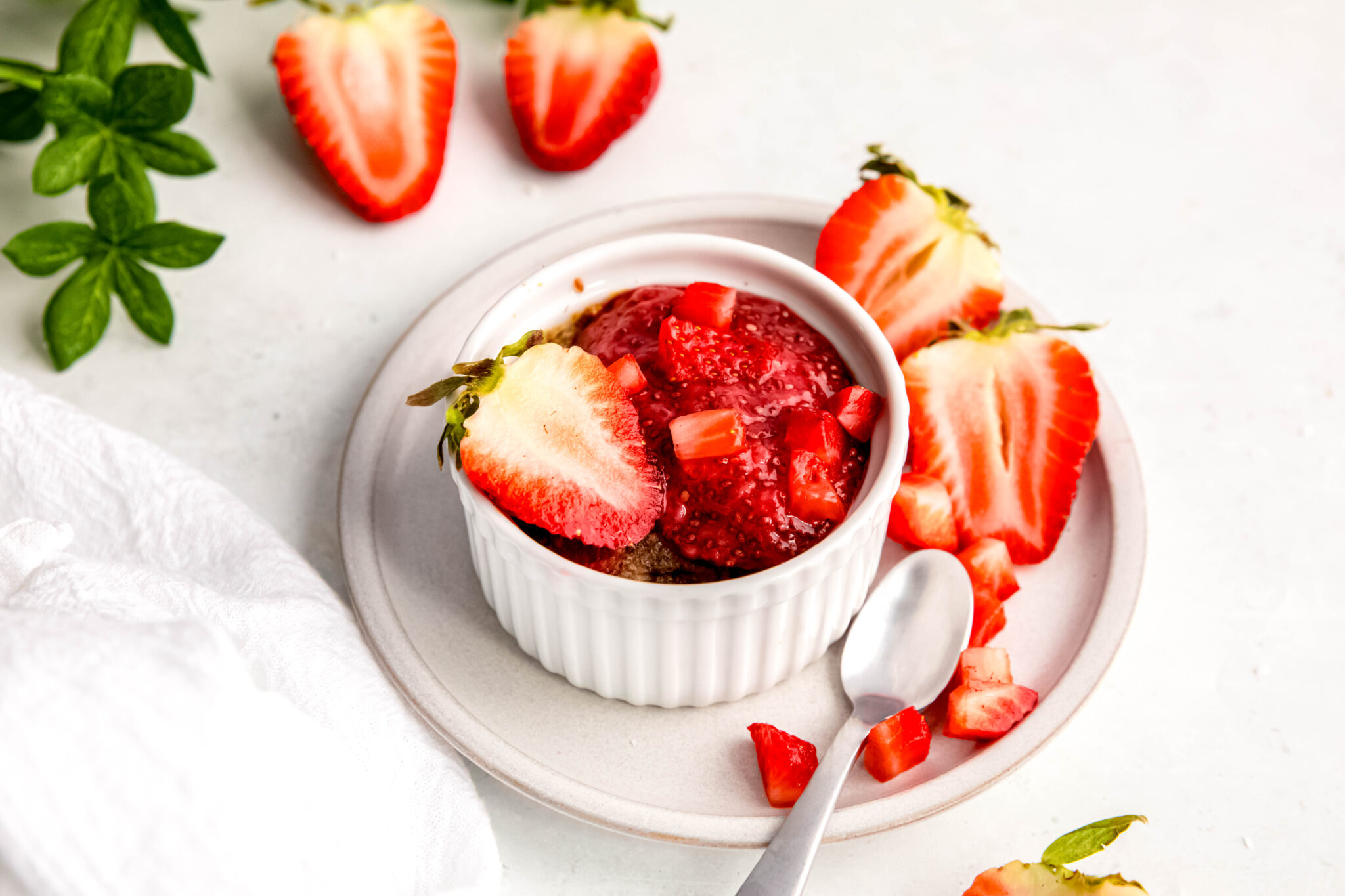 Customizable Baked Oats topped with fresh strawberries