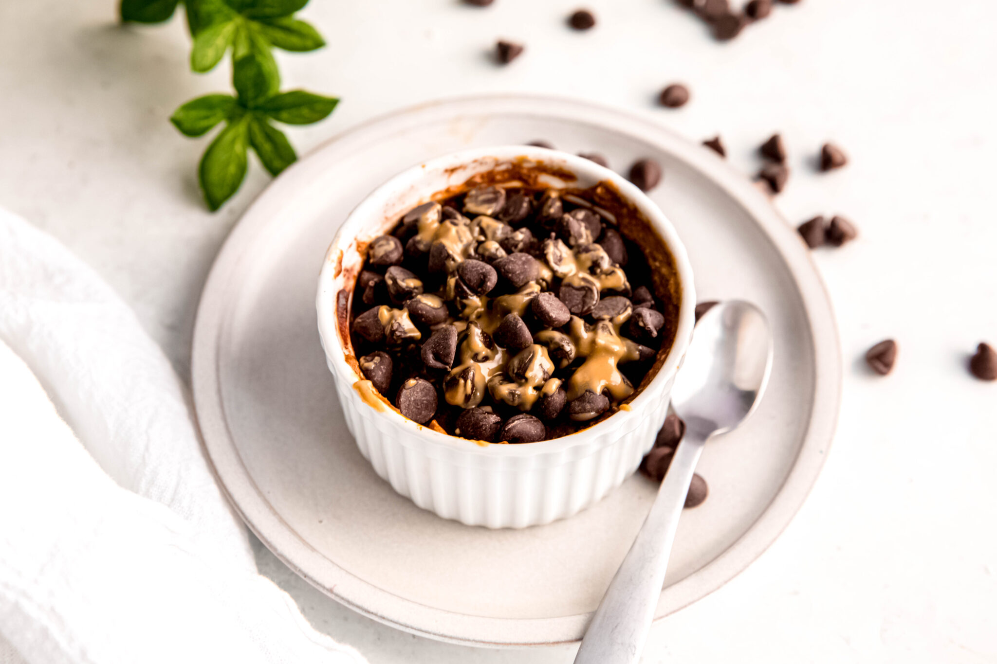 Customizable Baked Oats topped with chocolate chips