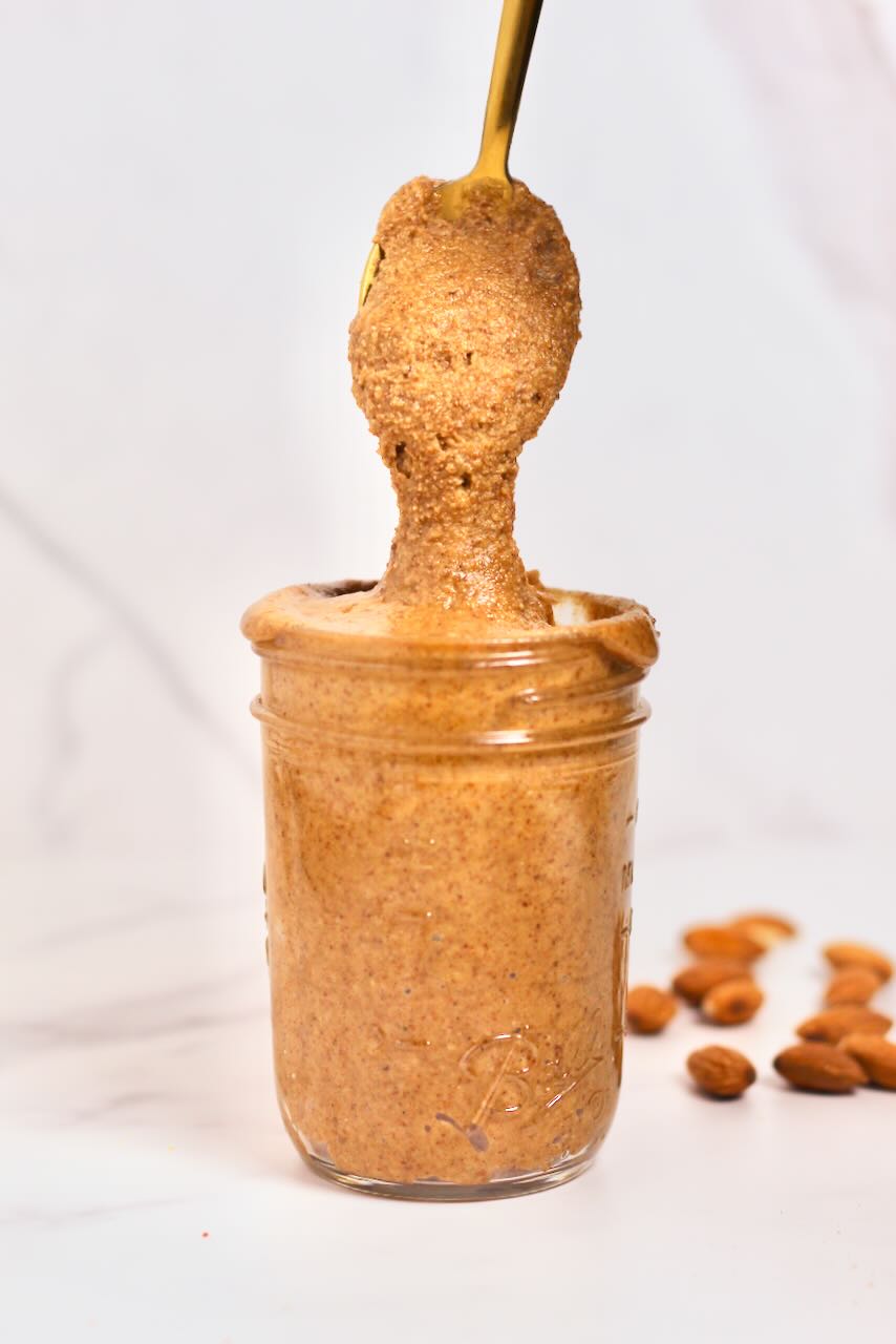 Customizable Nut Butter in jar with spoon