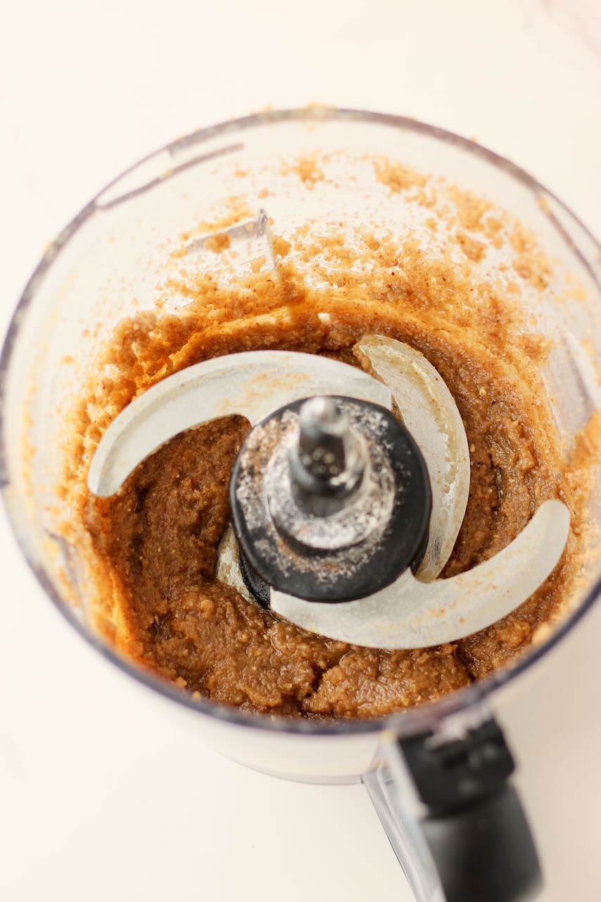 Ingredients in blended in food processor