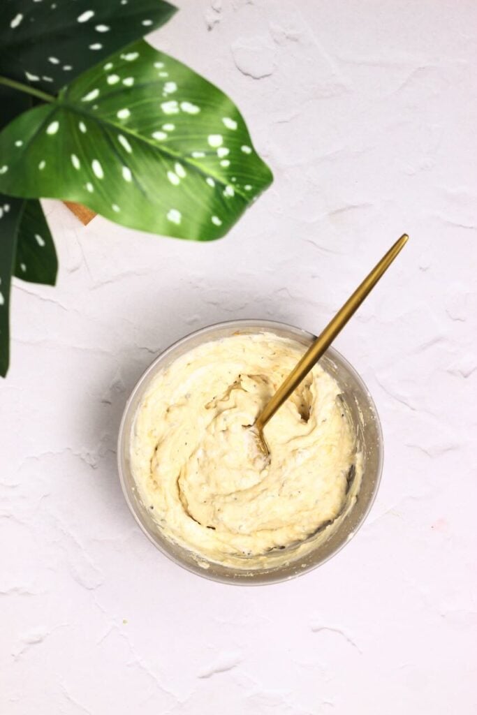 Ingredients for yogurt fully mixed together