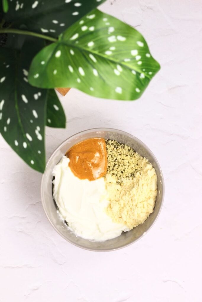 Ingredients for yogurt mixture in bowl